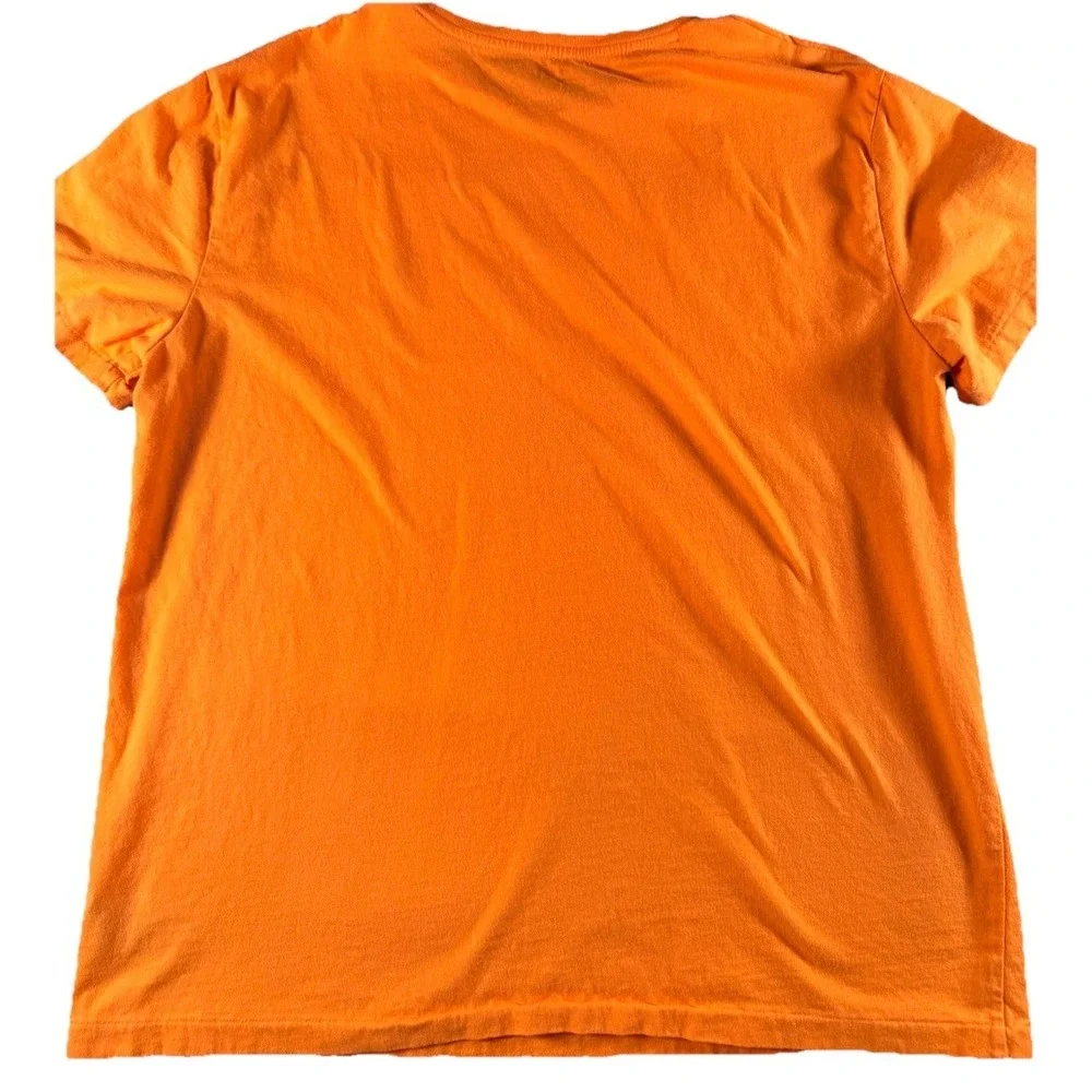 Polo Ralph Lauren T-Shirt‎ Mens Large Crew Neck Short Sleeve Orange Blue Pony